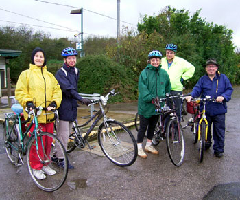 Sue, Tracey, Joyce, Ian and Fred ready for any weather! 