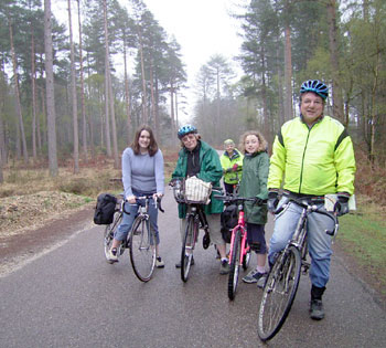 Anya, Joyce, Sheila, Eliane and Ian ine the forest 