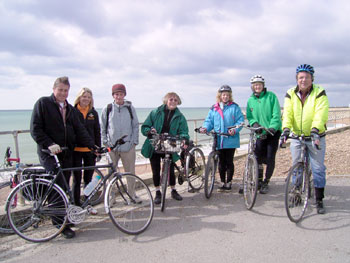 Richard C, Sharen, Richard P, Joyce, Helen, Tessa and Ian outside Carats