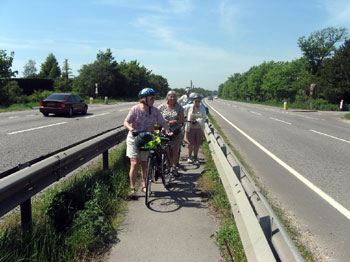 Crossing the A27 - Jim's photo