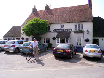 Mick outside the Crown and Anchor 