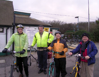 Roger, Ian, Suzanne and Fred outside Berwick (Sussex) station 