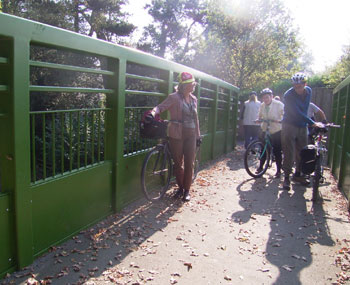 A new bridge over steep descent to road