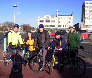 Ian, Suzanne, Neil, Fred and Roger outside the Palace Pier