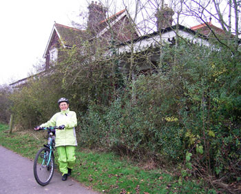 Suzanne outside Hellingly station 