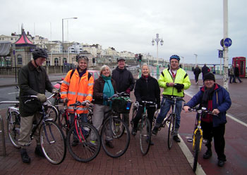 The start: Leon, Jim, Anne, Mick, Sue, Ian and Fred 