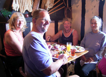 Tessa, Terry, Marilyn and Sue at lunch 