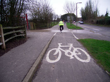 Nice segregated cycle lane out of Angmering 