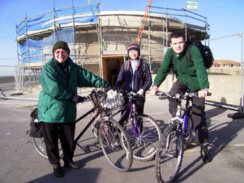 Joyce, Mei and Neil outside the Martello Tower