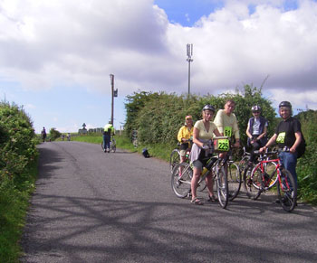 ian has a little bike trouble at the top of the first hill