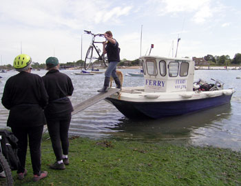 The world's most expensive ferry (£1.50 each + 50p per bike) 