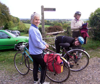 Sue, Joyce and Helen after the mud 