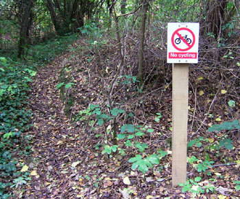 No cycling in the woods 