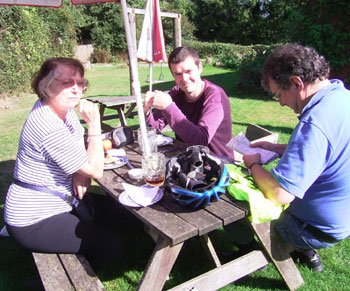 Joyce, Neil and Ian at lunch 