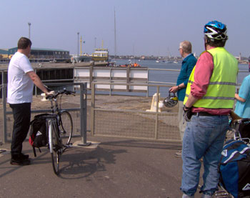 Watching a big Russian ship coming in at the lock