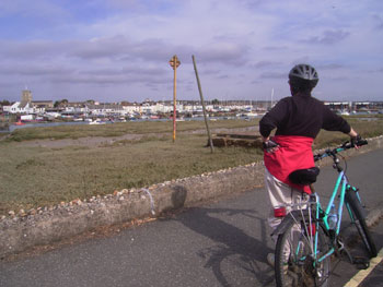 Suzanne surveys the view of Shoreham across the river