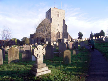 St Andrew's, Steyning – note the blue sky! 