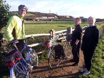 Mark, Joyce and Sue get ready to take on the mud! 