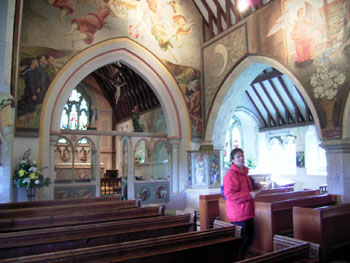 Annie inside Berwick church 