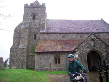 Joyce at St Peter's church, Firle 