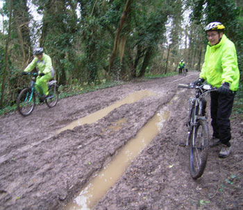 Suzanne braves the mud