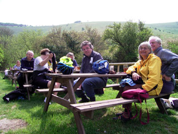 At lunch under the Downs