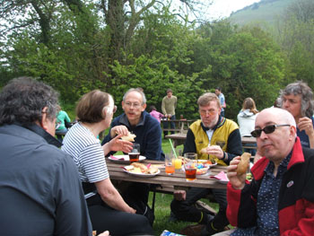 At lunch under the Downs