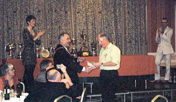 Bob receiving his certificate from the Mayor of Hereford