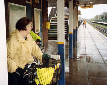 Joyce – Treasurer – arriving at the station