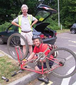 Dave Green assists Jim at Steyning 